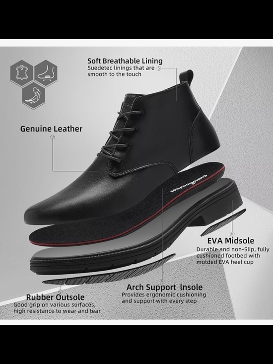 Men\'s Black Leather Chukka Boot - Orthopedic Support Orthocomfort main image 7